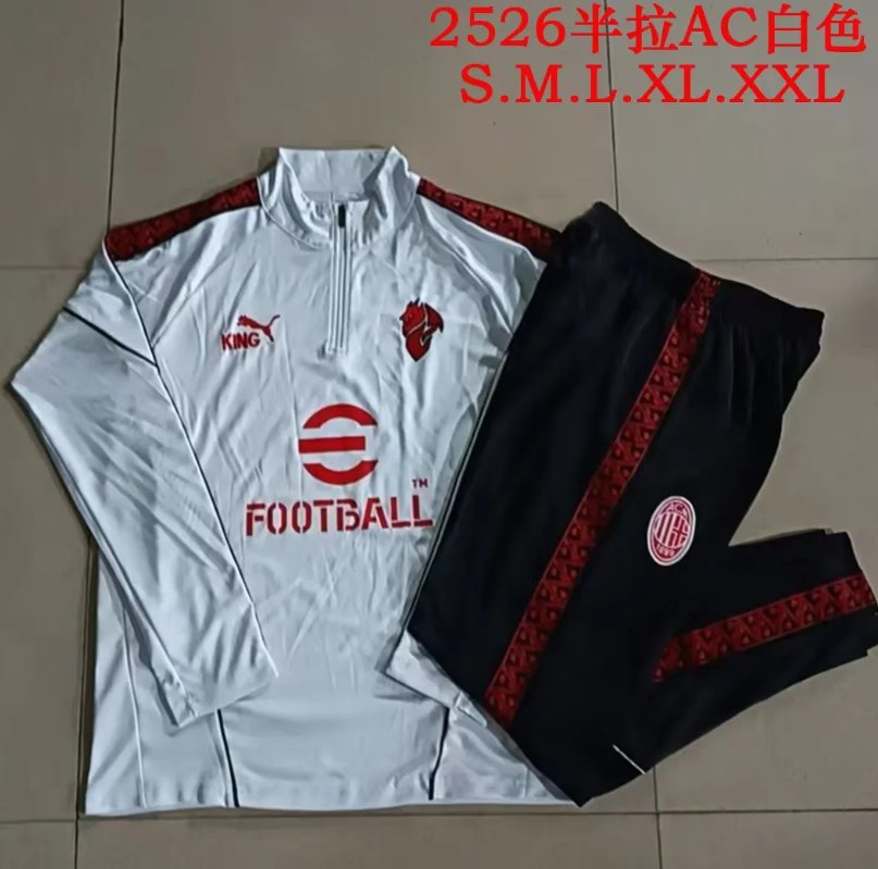 AAA Quality AC Milan 25/26 Tracksuit - White/Red